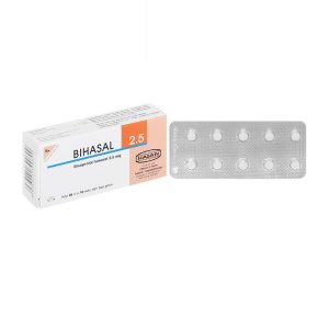 Thuốc Bihasal 2.5 Hasan điều trị tăng huyết áp, đau thắt ngực, suy tim mạn tính ổn định (5 vỉ x 10 viên)
