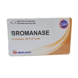 Thuốc Bromanase điều trị viêm sưng, phù nề sau phẫu thuật và chấn thương (10 vỉ x 10 viên)