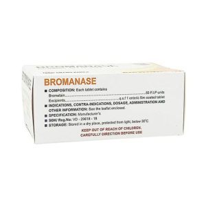 Smart Pharma - Thuốc Bromanase điều trị viêm sưng, phù nề sau phẫu thuật và chấn thương (10 vỉ x 10 viên) 2 Smart Pharma - Bromanase 50mg1