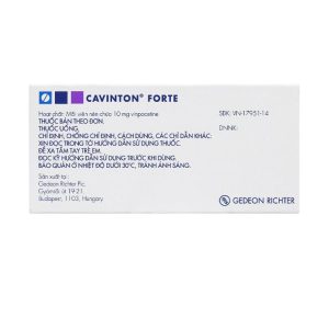 Smart Pharma - Thuốc Cavinton Forte 10mg Gedeon điều trị rối loạn tuần hoàn máu não (2 vỉ x 15 viên) 1 Smart Pharma - Cavinton Forte2