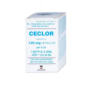 Bột pha hỗn dịch uống Ceclor 125mg Menarini điều trị nhiễm khuẩn (30ml)