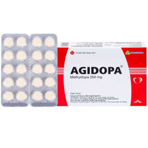 Thuốc Agidopa 250mg Agimexpharm điều trị tăng huyết áp (2 vỉ x 10 viên)