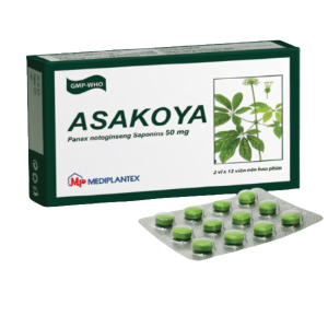 Thuốc Asakoya 100mg Mediplantex giảm đau, làm dịu thần kinh ( Hộp 3 vỉ x 10 viên)