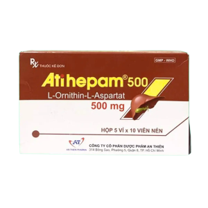 Thuốc Atihepam 500 An Thiên điều trị viêm gan mạn tính, gan nhiễm mỡ, bệnh não gan (5 vỉ x 10 viên)
