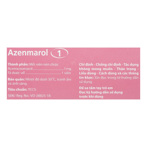 Smart Pharma - Thuốc Azenmarol 1mg Agimexpharm điều trị nhồi máu cơ tim, bệnh tim gây tắc mạch (10 vỉ x 10 viên) 3 Smart Pharma - Nha thuoc Smart Pharma 2026 10 31T101052.659