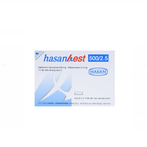 Thuốc Hasanbest 500/2,5 Hasan điều trị đái tháo đường típ 2 ( Hộp 2 vỉ x 15 viên)