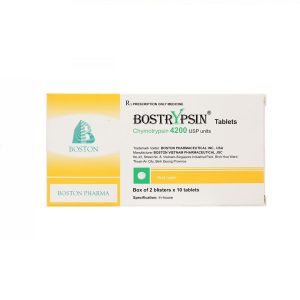Thuốc Bostrypsin 4200 Boston điều trị phù nề sau chấn thương hoặc sau phẫu thuật (2 vỉ x 10 viên)