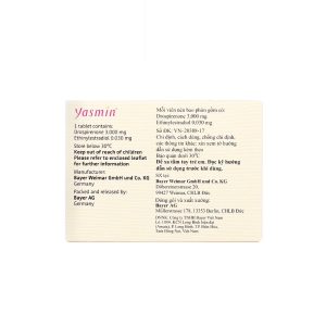 Smart Pharma - Thuốc Yasmin Bayer dùng tránh thai (1 vỉ x 21 viên) 1 Smart Pharma - Smart pharma 2025 04 11T125604.259