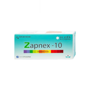 Thuốc Zapnex-10 DaviPharm điều trị tâm thần phân liệt (3 vỉ x 10 viên)