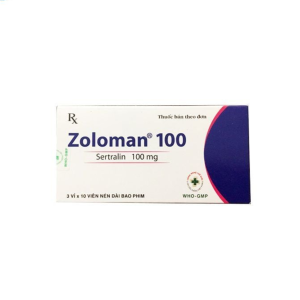 Thuốc Zoloman 100 chống trầm cảm, giảm căng thẳng thần kinh, tăng cường tuần hoàn máu não (3 vỉ x 10 viên)