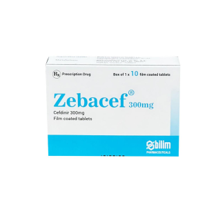 Thuốc Zebacef 300mg Bilim điều trị viêm phổi, viêm phế quản, viêm họng, viêm amidan (1 vỉ x 10 viên)