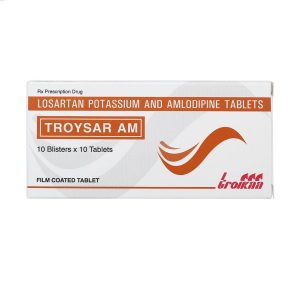 Thuốc Troysar AM Troikaa điều trị tăng huyết áp, đau thắt ngực (10 vỉ x 10 viên)