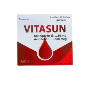Dung dịch Vitasun Medisun phòng ngừa và điều trị thiếu máu do thiếu sắt (20 ống x 10ml)