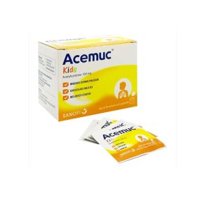 Smart Pharma - Thuốc cốm Acemuc Kids 100mg Sanofi (30 gói x 0.5g) 1 Smart Pharma - acemuc 100mg 2 1