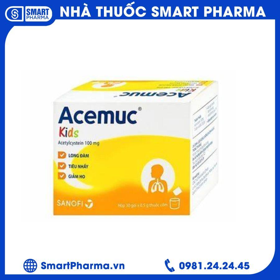 acemuc 100mg Thuốc cốm Acemuc Kids 100mg Sanofi - Điều trị ho và làm loãng đờm