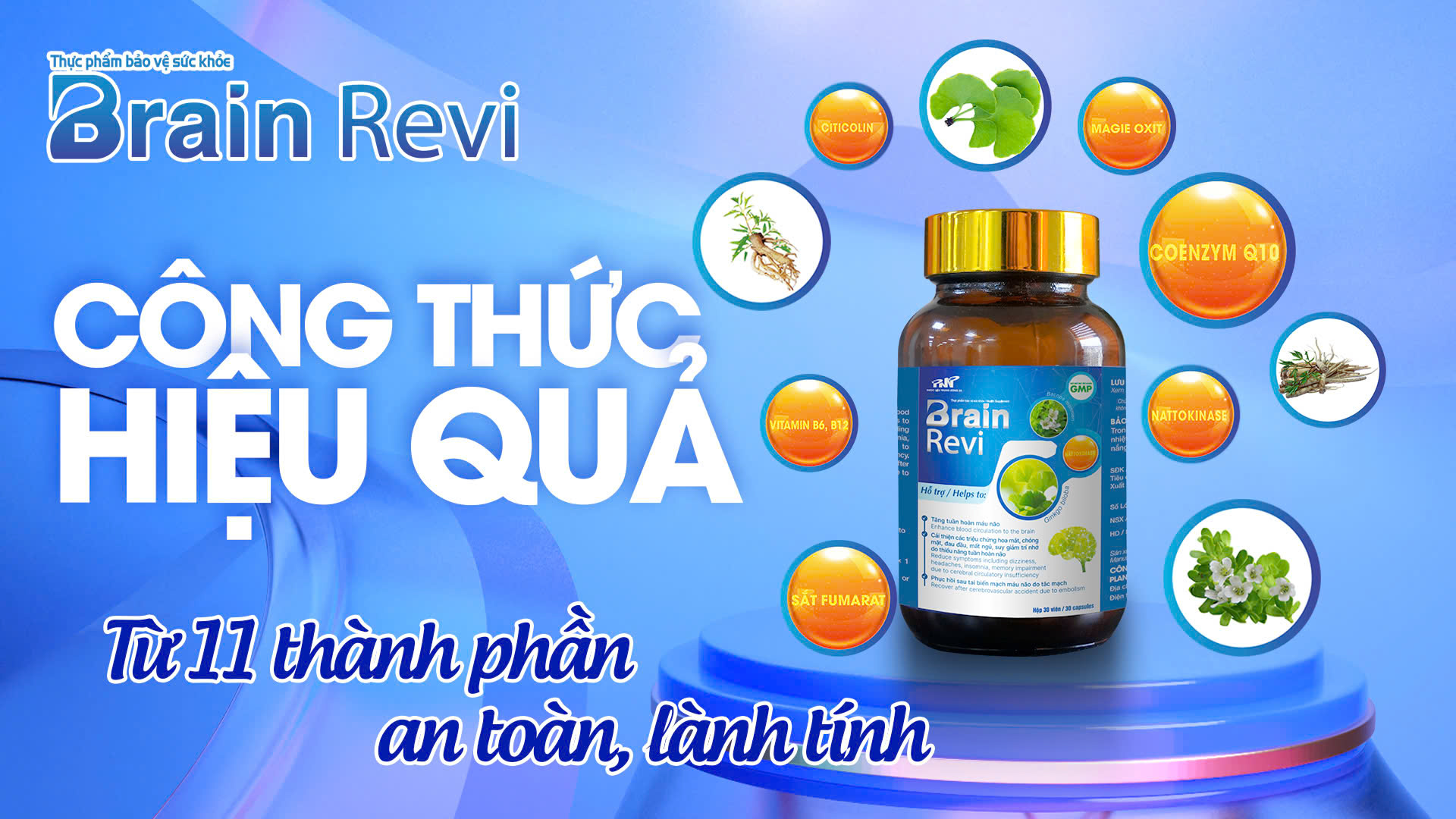 Brain Revi cung cấp đầy đủ dưỡng chất thiết yếu cho não bộ 