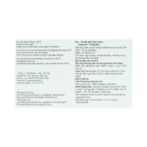 Smart Pharma - Thuốc tiêm Voltaren 75mg/3ml Novartis điều trị đợt cấp viêm và thoái hóa thấp khớp (1 vỉ x 5 ống x 3ml) 3 Smart Pharma - 00008076 voltaren 75mg3ml 4288 5