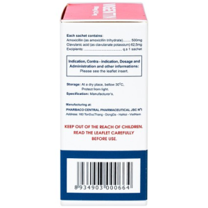 Smart Pharma - Thuốc bột pha hỗn dịch uống Vigentin 500mg/62,5mg Pharbaco điều trị các chứng nhiễm khuẩn (12 gói x 2g) 2 Smart Pharma - 00018901 vigentin 500mg625mg pha 2