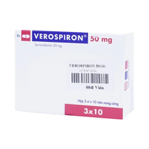 Smart Pharma - Thuốc Verospiron 50mg Gedeon điều trị tăng huyết áp, phù do tim gan thận, cường aldosterone và hạ kali (3 vỉ x 10 viên) 2 Smart Pharma - 00007830 verospiron 50mg 2276 5a