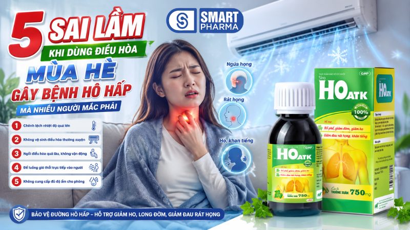Smart Pharma - 5 Sai Lầm Khi Dùng Điều Hòa Mùa Hè Gây Bệnh Hô Hấp Và Cách Phòng Ngừa Hiệu Quả 1 Smart Pharma - 6 4