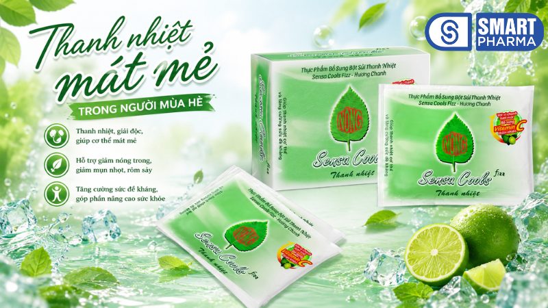 Smart Pharma - 8 Thực Phẩm Giúp Thải Độc Gan Hiệu Quả Trong Mùa Hè Nắng Nóng Và Giải Pháp Hỗ Trợ Bảo Vệ Gan 9 Sản phẩm chứa các thành phần từ thiên nhiên như chiết xuất chanh, chiết xuất Alyxia Stellata, vỏ quế kết hợp cùng vitamin C giúp hỗ trợ giải nhiệt cơ thể và tăng cường sức đề kháng.