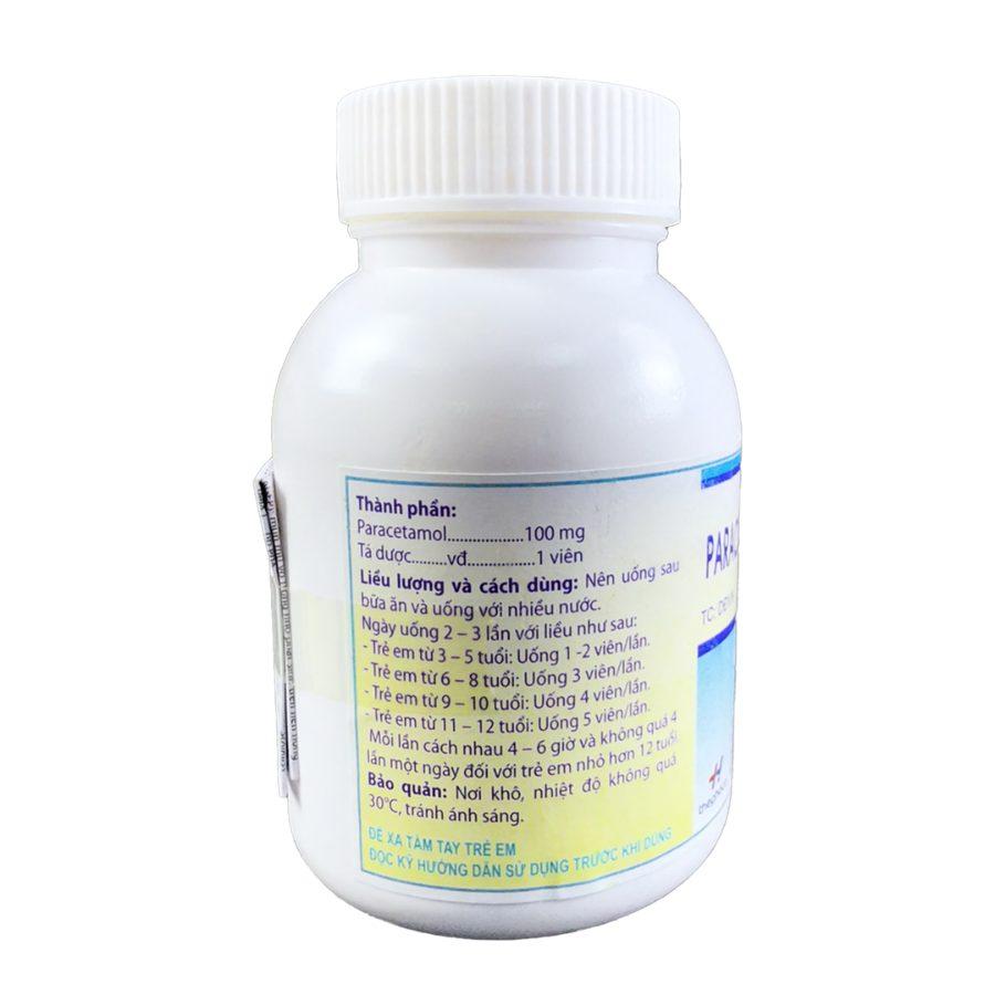 NT Smartpharma (1) Paracetamol 100mg Thanh Hóa - Giảm đau, hạ sốt