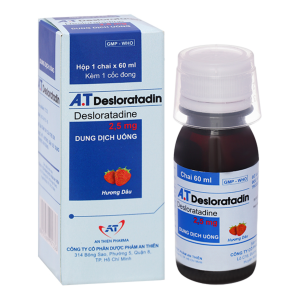 Thuốc A.T Desloratadin An Thiên giảm viêm mũi dị ứng, ngứa, nổi mày đay mạn tính (60ml)