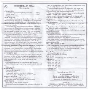 Smart Pharma - Thuốc Amoxicillin 500mg Mekophar điều trị nhiễm khuẩn (10 vỉ x 10 viên) 3 Smart Pharma - Nha thuoc Smartpharma 37