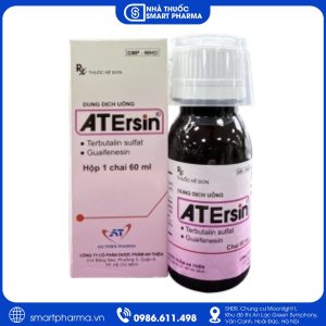 Thuốc Atersin 60ml giúp giảm ho có đờm, long đờm và hỗ trợ điều trị viêm phế quản