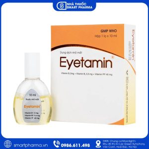 Dung dịch nhỏ mắt Eyetamin 10ml giúp giảm khô mắt, mỏi mắt và hỗ trợ phòng ngừa các bệnh lý về mắt
