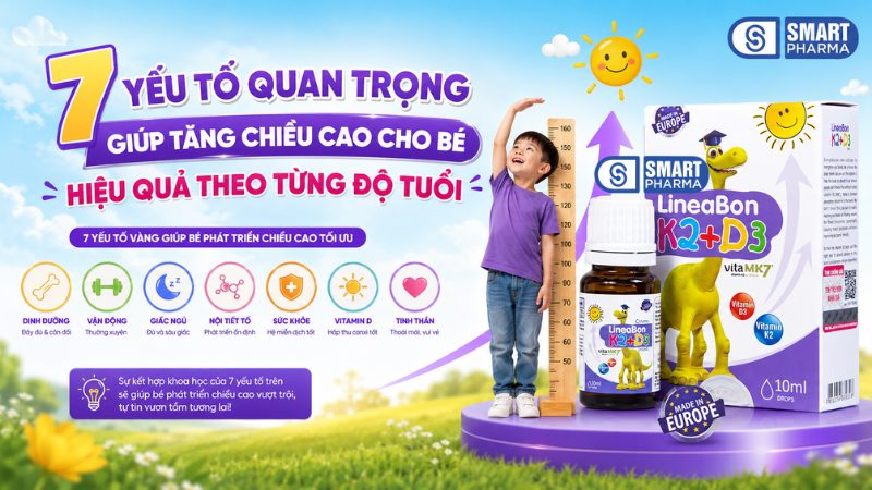 Smart Pharma - Cách tăng chiều cao cho bé hiệu quả theo từng độ tuổi: 7 yếu tố quan trọng cha mẹ cần biết 1 Smart Pharma - 2 1