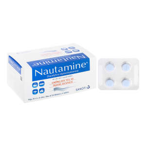 Thuốc Nautamine 90mg SANOFI phòng ngừa và điều trị say tàu xe (20 vỉ x 4 viên)