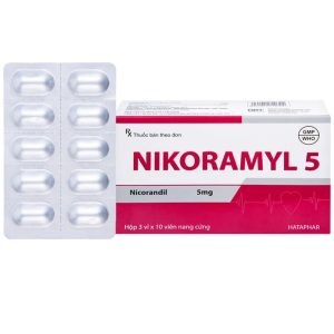Thuốc Nikoramyl 5mg Hataphar điều trị và dự phòng đau thắt ngực ổn định (3 vỉ x 10 viên)
