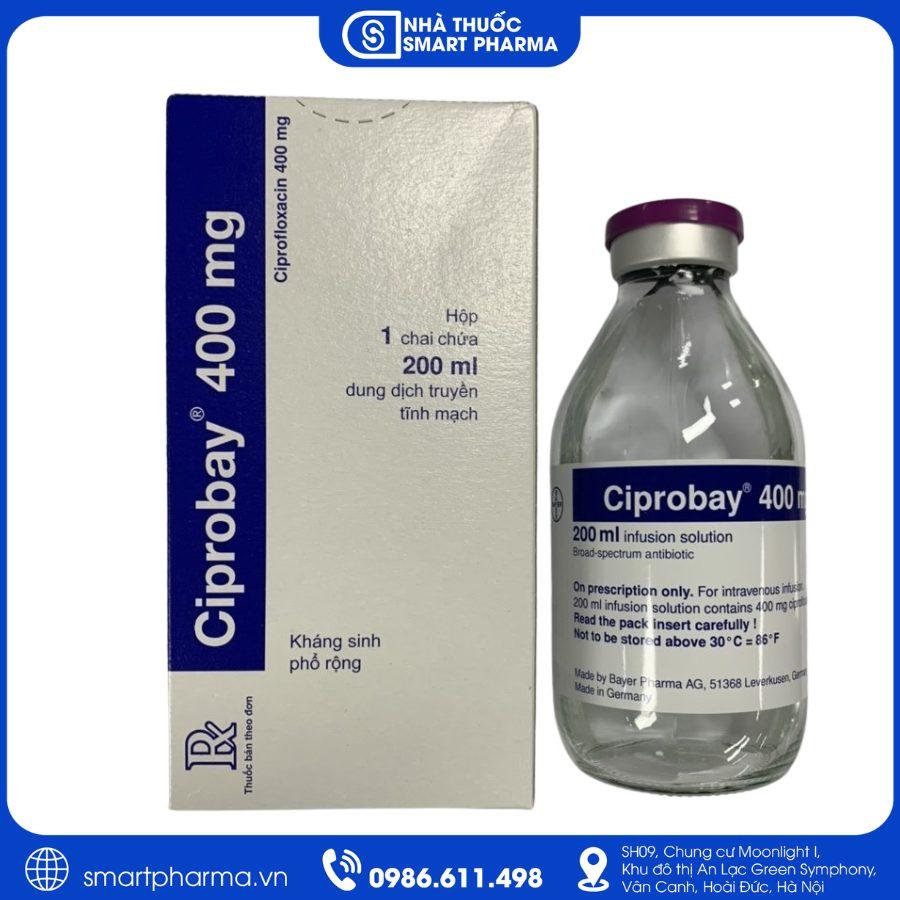 NT Smartpharma Ciprobay 400mg/200ml – Kháng sinh truyền tĩnh mạch điều trị nhiễm khuẩn hiệu quả