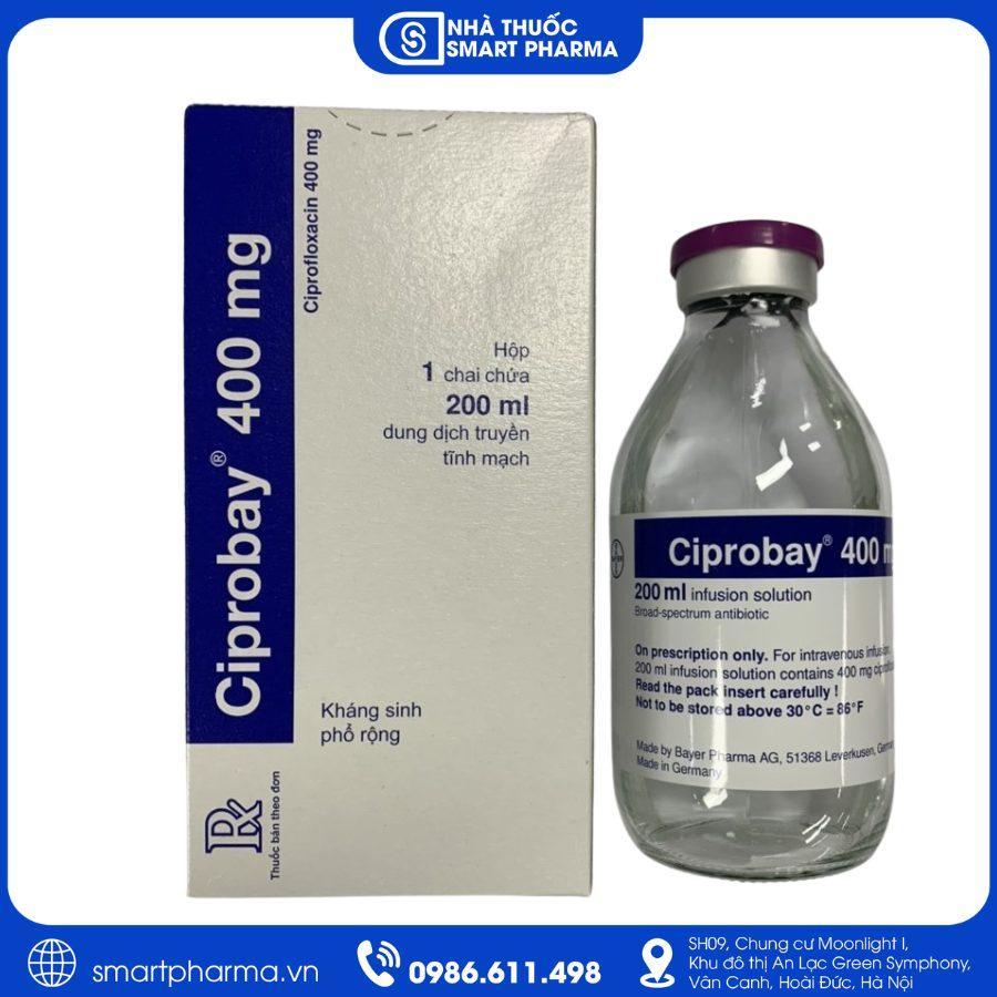 NT Smartpharma Ciprobay 400mg/200ml – Kháng sinh truyền tĩnh mạch điều trị nhiễm khuẩn hiệu quả