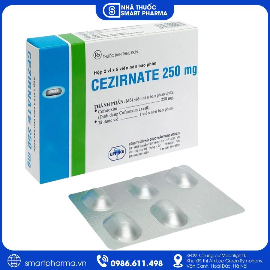 NT Smartpharma Cezirnate 250mg TW25 – Điều trị nhiễm khuẩn do vi khuẩn nhạy cảm