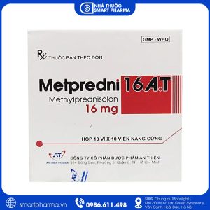 Thuốc Metpredni 16mg A.T - Chống viêm, chống dị ứng và ức chế miễn dịch
