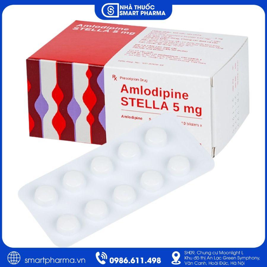 NT Smartpharma Amlodipine 5mg Stella điều trị tăng huyết áp, đau thắt ngực