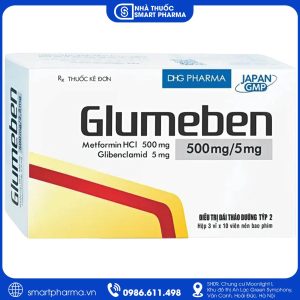 Glumeben 500mg/5mg điều trị đái tháo đường type 2