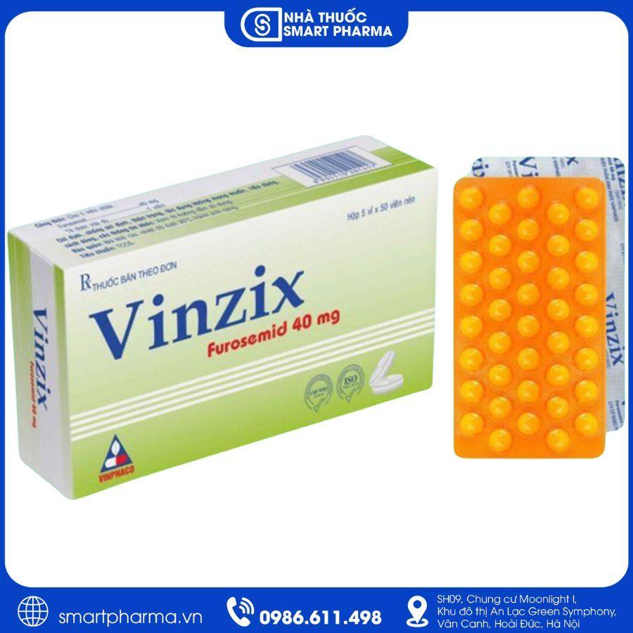 NT Smartpharma Vinzix 40mg Vinpharco - Điều trị phù, suy tim, bệnh thận và tăng huyết áp