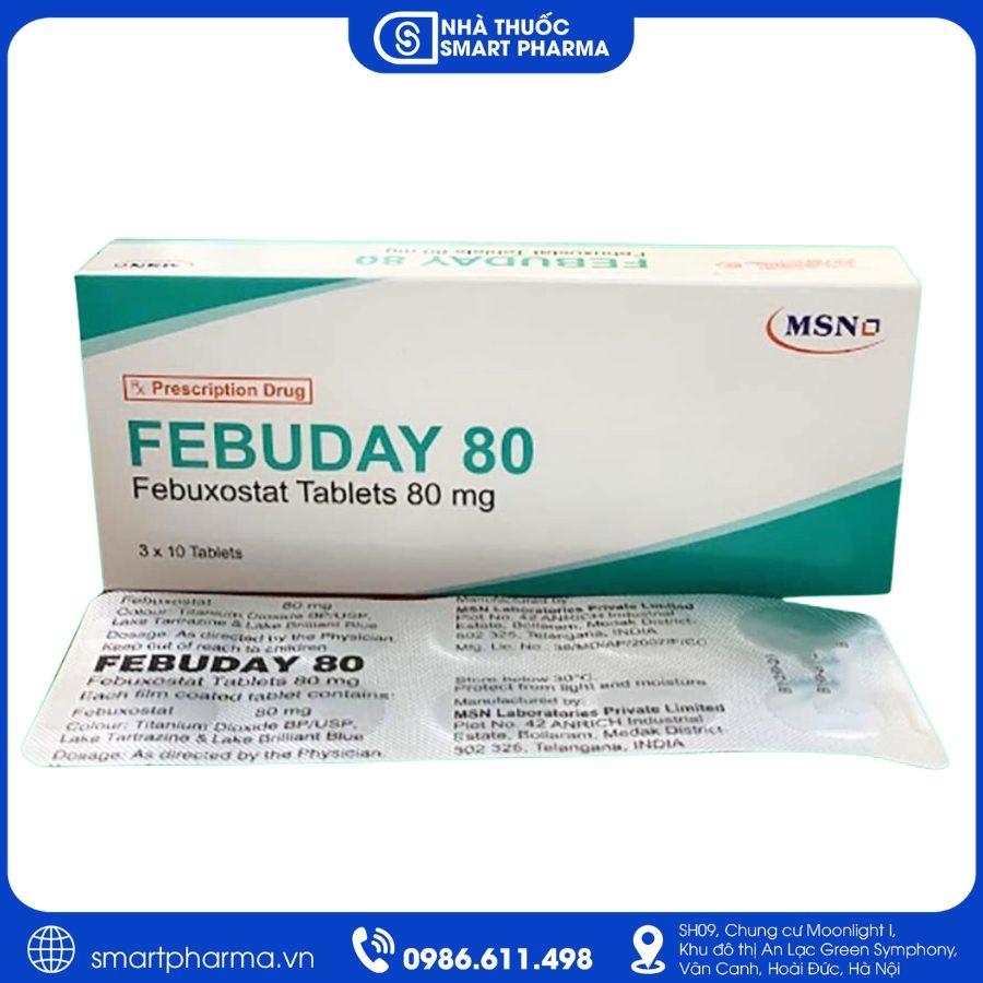 NT Smartpharma Thuốc Febuday 80mg - Điều trị tăng acid uric máu mạn tính và bệnh gút