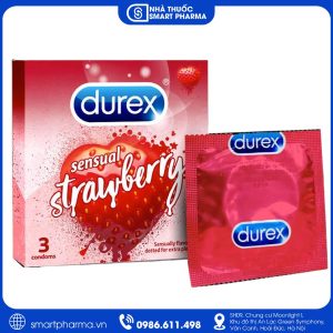 Bao cao su Durex Sensual Strawberry – Hương dâu quyến rũ, tăng cảm giác thăng hoa
