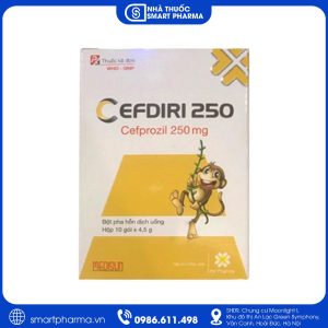 Cefdiri 250 điều trị nhiễm khuẩn đường hô hấp, tai mũi họng, da và mô mềm do vi khuẩn