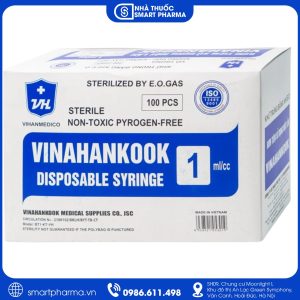 Bơm tiêm 1ml Vinahankook dùng một lần, hỗ trợ tiêm thuốc dưới da trong y tế