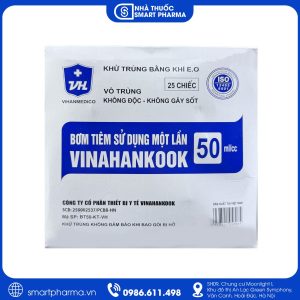 Bơm tiêm nhựa 50ml/cc Vinahankook vô trùng, dùng một lần trong y tế