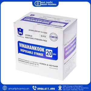 Bơm tiêm 20ml Vinahankook dùng một lần, hỗ trợ thao tác y tế cần dung tích lớn
