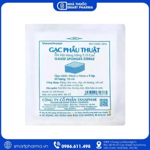 Gạc phẫu thuật Tanaphar hỗ trợ cầm máu, đắp vết thương và vết mổ