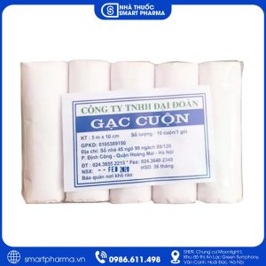 Băng cuộn 10cm x 2,5m hỗ trợ băng bó vết thương và cố định gạc y tế