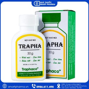 Bột khử mùi TRAPHA giúp khử mùi hôi, giữ da khô thoáng