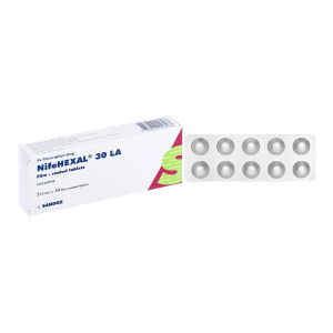 Thuốc Nifehexal 30mg điều trị tăng huyết áp và dự phòng đau thắt ngực ổn định ( 3 vỉ x 10 viên)